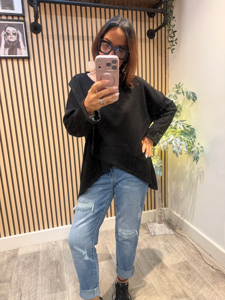 Scuba Wrap Front Sweatshirt