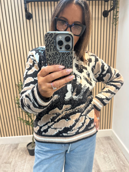 Leopard sequin Jumper