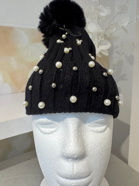 Pom Pom / embellished Bob hat