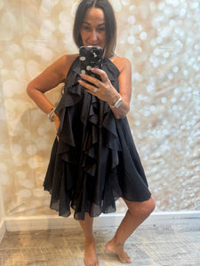 Studio Silky Halterneck Ruffle Dress