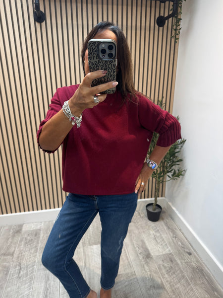 Soft knit Ribbed Neck Jumper