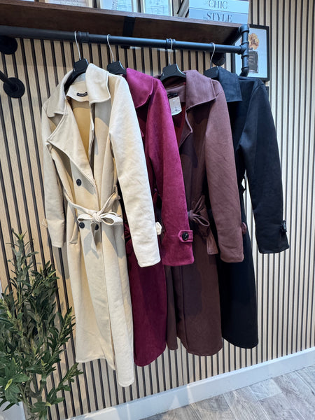 Suedette Soft Touch Trench Coat
