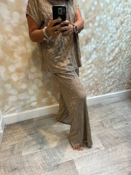2 Piece Crepe Palazzo Trouser / Top set