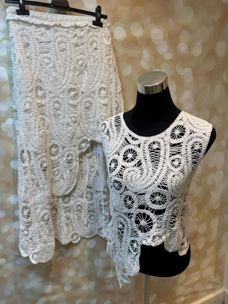 Paisley Crochet set - Skirt / Vest