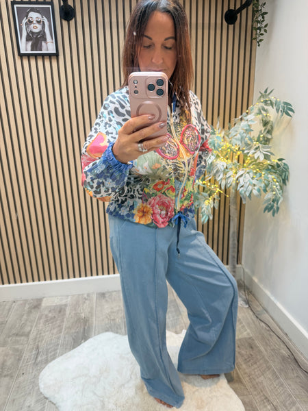 Silky Leopard Bomber Jacket