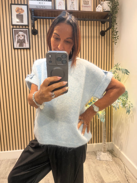 Soft Knit Boxy Jumper with Bow Sleeve