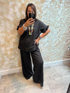 2 Piece Crepe Palazzo Trouser / Top set