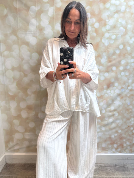 Curve Pinstripe Trouser Set