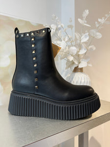Chunky Rippled wedge Studded Boot