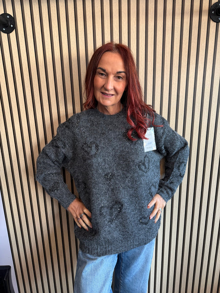 Embellished Hearts Jumper
