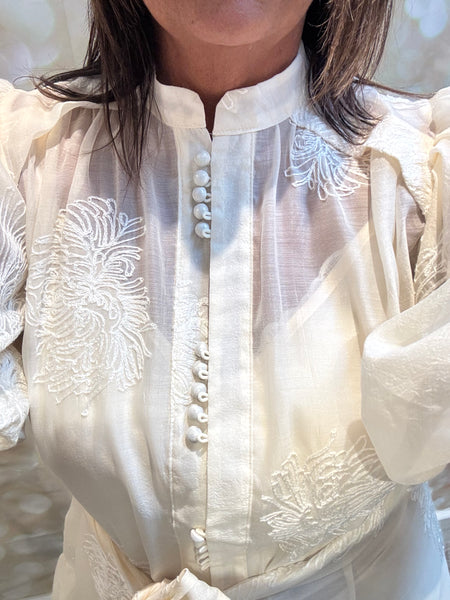 Silky Sheer Applique Dress