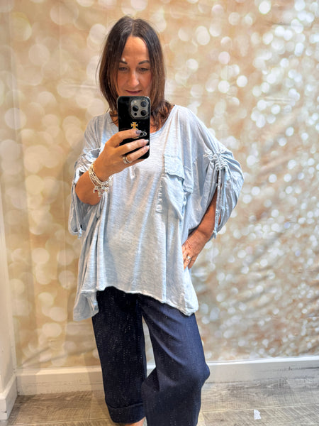 Cold wash Linen / Jersey Oversized Top