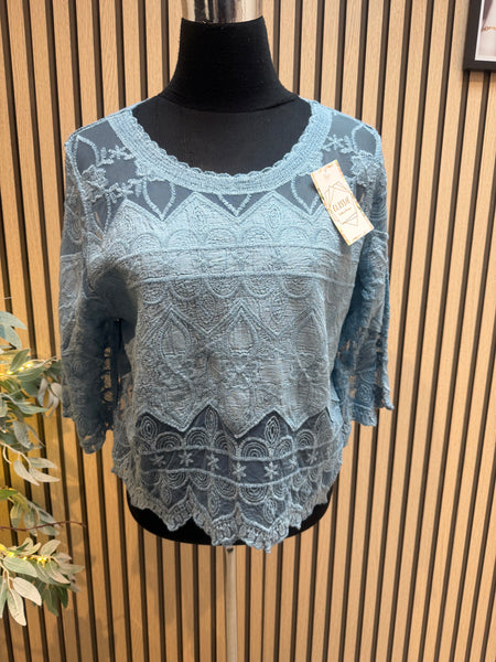Lace / sheer panel Top