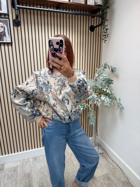 Floral /Foil  Bomber Jacket