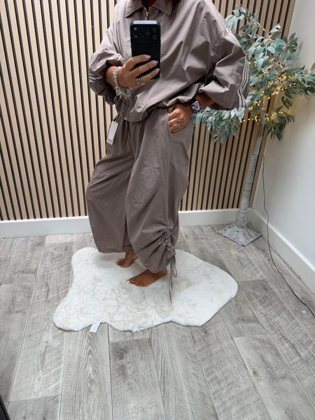 Cotton Rouched Leg Trouser