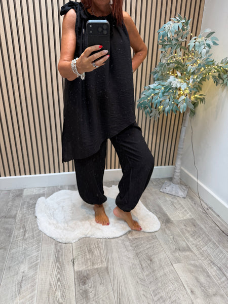 Asymetric Top with Cuffed  trousers