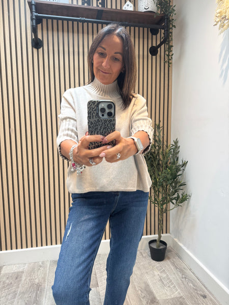 Soft knit Ribbed Neck Jumper
