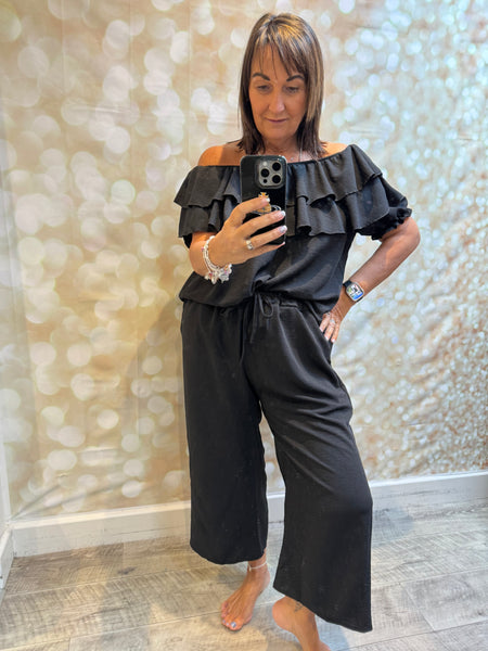 2 Piece cropped Trouser / bardot set