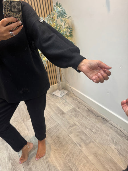 Embellished Balloon Sleeve Jumper