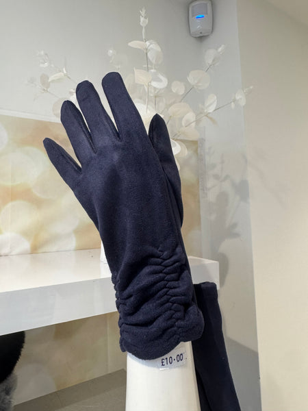 Suedette Rouched detail Gloves