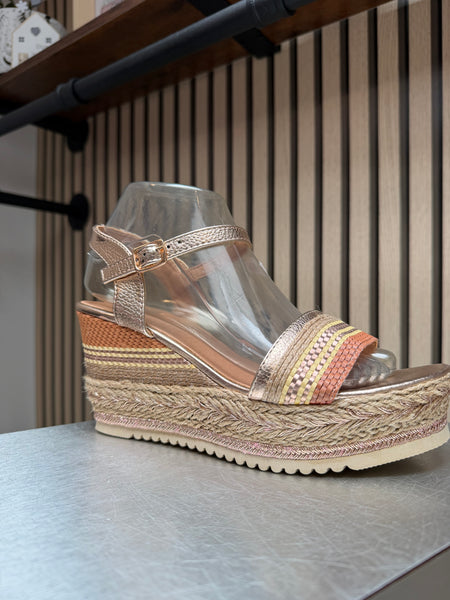 Wedge Metallic Sandal