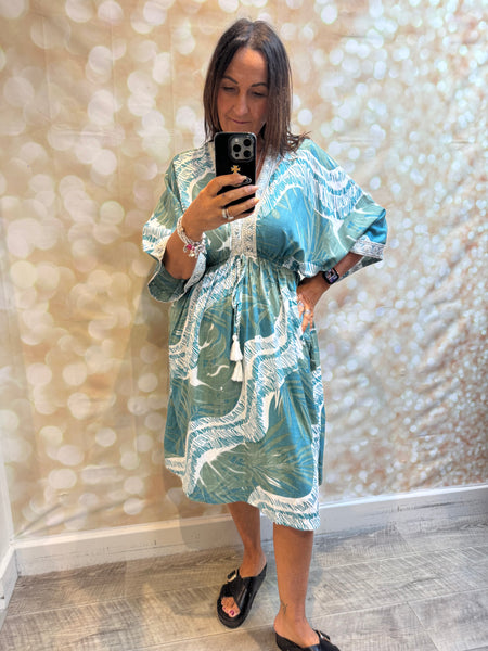 Jungle Dress with embellished trim