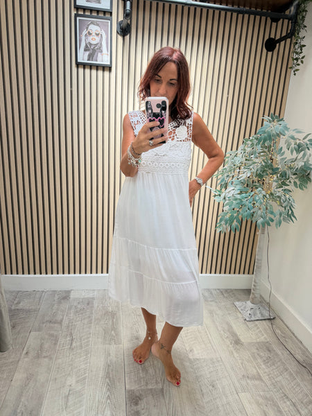 Crochet Top Midi Dress