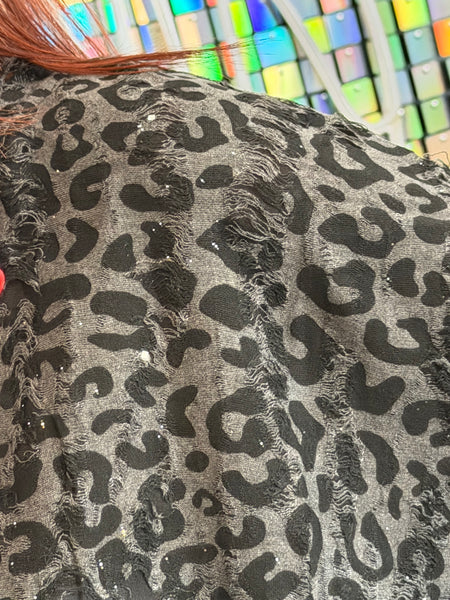 Leopard Laddered  Boxy Top