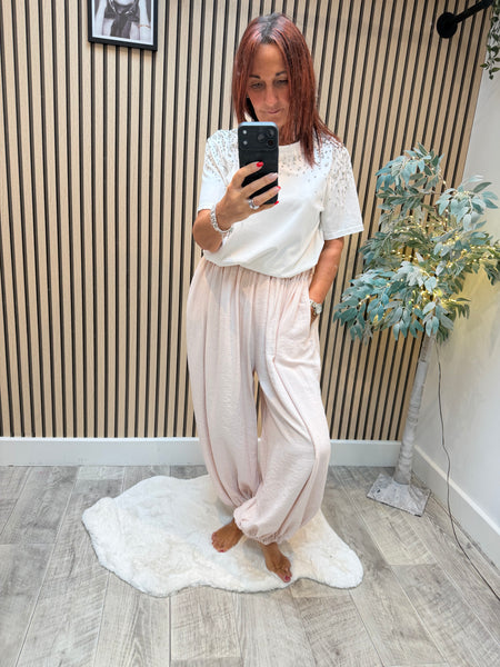 Shimmer Cuffed Balloon Leg Trouser