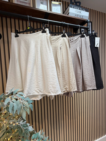 Silky Pleated front Culottes/Shorts