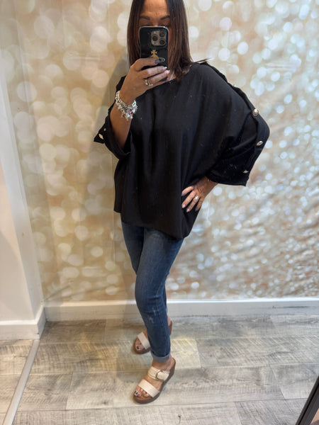 Crinkle Top with Gold buttons