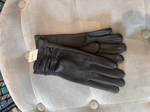Suedette Rouched detail Gloves