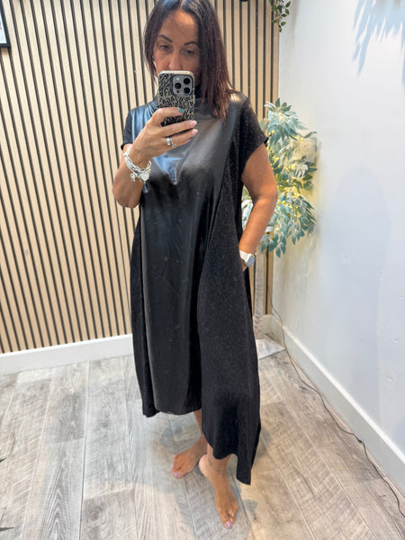 Dress with Pleather panel