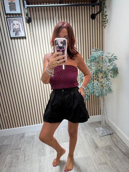 Sateen Puff hem Shorts