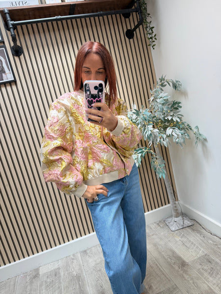Floral /Foil  Bomber Jacket