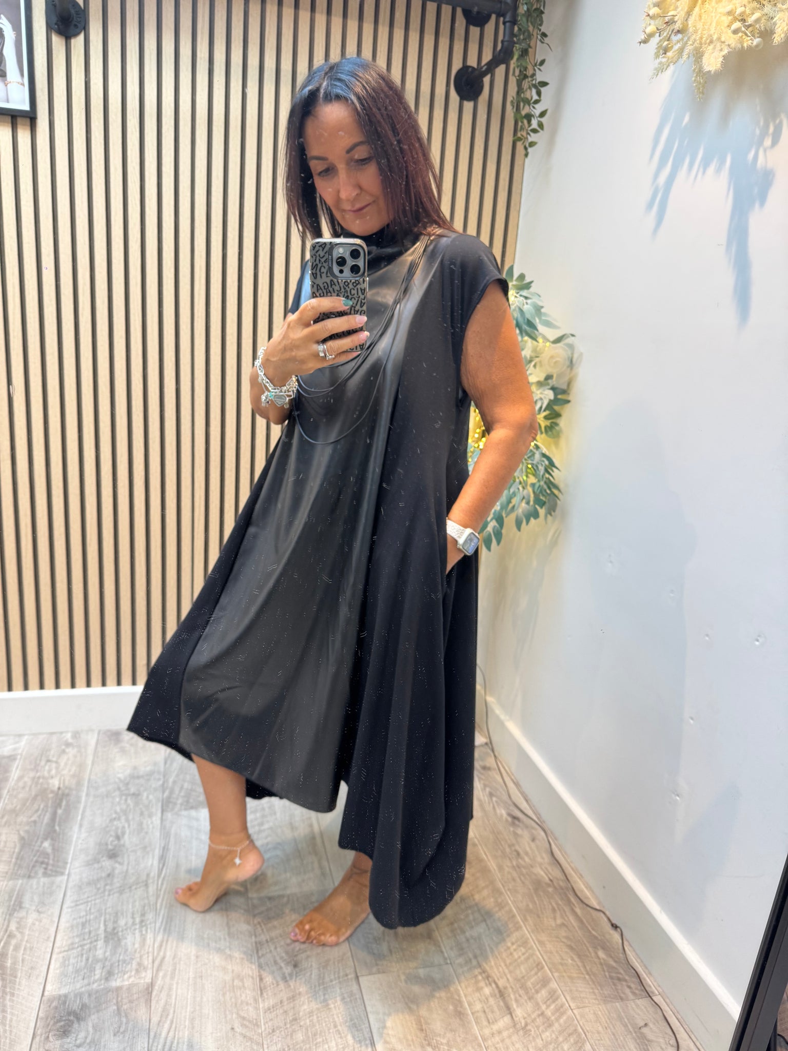 Dress with Pleather panel