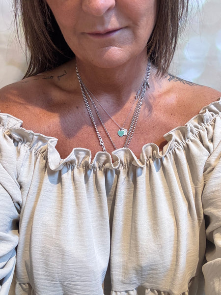 Bardot Hi Lo Top in crinkle fabric