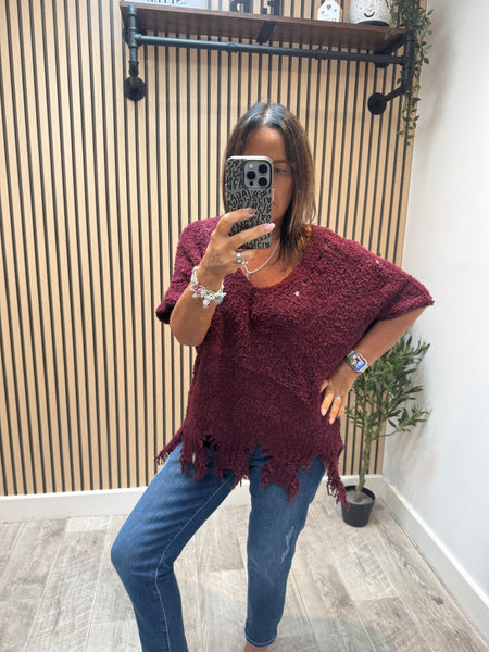 Distressed Hem Chunky popcorn Jumper