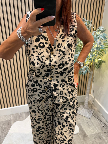 2 Piece Leopard Trouser / Waistcoat set