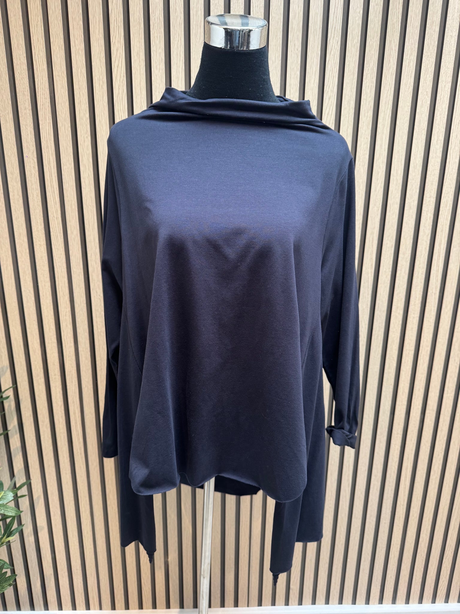 Slash Neck Overlay Jersey Top