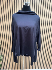 Slash Neck Overlay Jersey Top