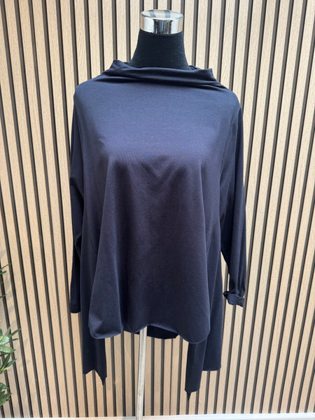 Slash Neck Overlay Jersey Top