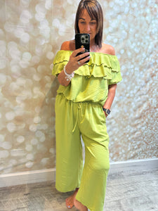 2 Piece cropped Trouser / bardot set