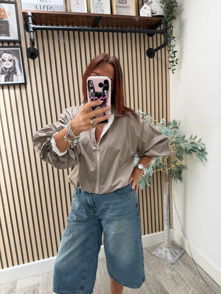 Reversible Bubble hem Bomber Jacket