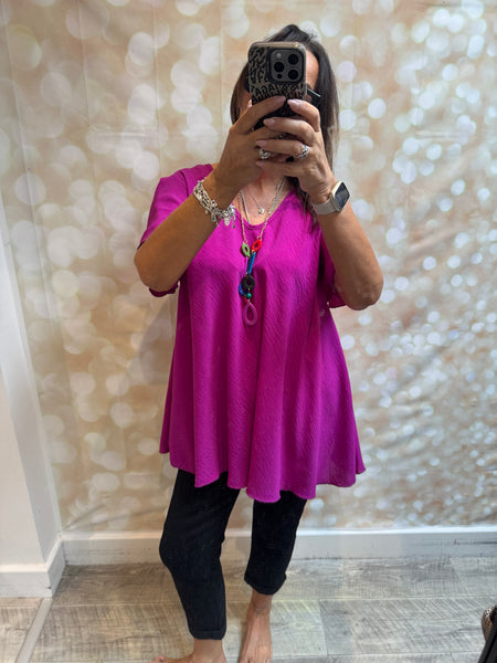 Swing Crinkle Top with Angel sleeves