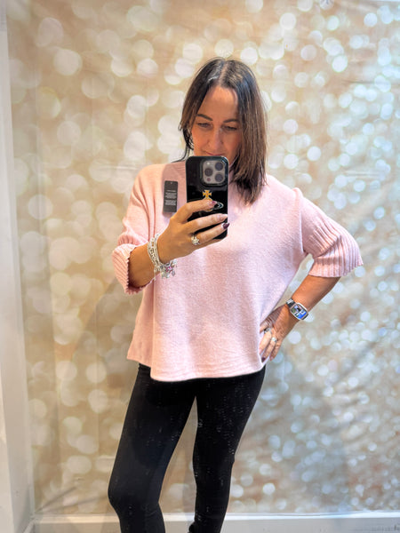 Soft knit Ribbed Neck Jumper