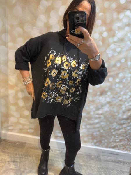 Leopard Splash Hooded Sweatshirt