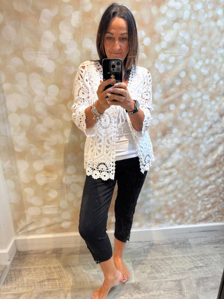 Crochet Tie Front Cardigan