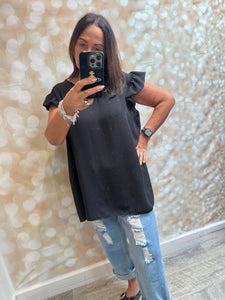 Crinkle fabric Button back Top