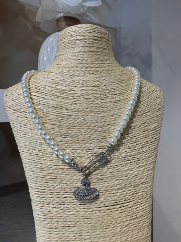 Vivien orb /pin necklace